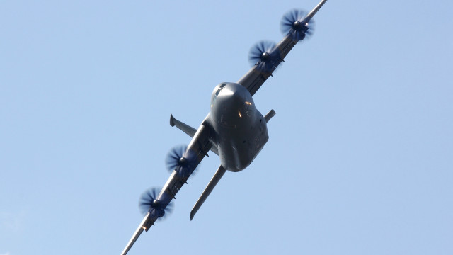 Large airplane blue sky smoke free wallpaper for desktop - medium preview image