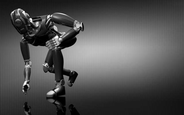 Robot airborne outstretched helmet joints free wallpaper for desktop - medium preview image