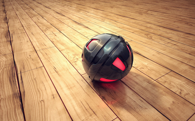 Black red ball wooden floor free wallpaper for desktop - medium preview image