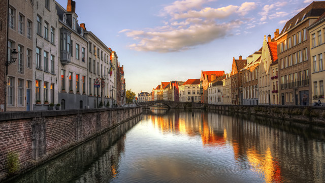 River city bridge skyline twilight free wallpaper for desktop - medium preview image