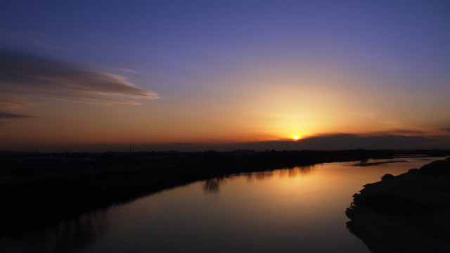 Sunset river clouds trees dusk free wallpaper for desktop - medium preview image