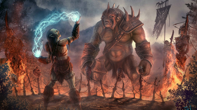 Armor lightning demon fire magic free wallpaper for desktop - medium preview image