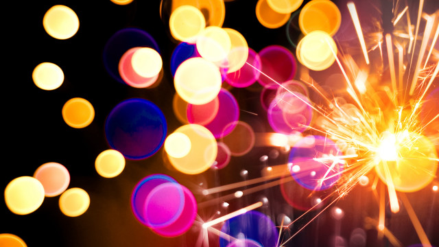 Fireworks blurry lights sparkler holography free wallpaper for desktop - medium preview image