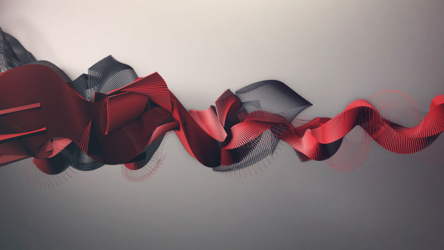 Red black abstract ribbon white free wallpaper for desktop - medium preview image