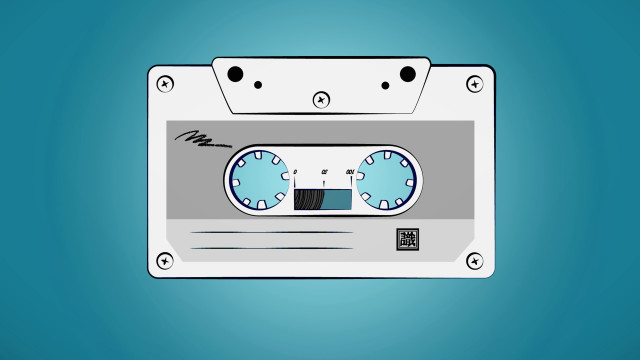 Cassette tape recorder clock vector free wallpaper for desktop - medium preview image
