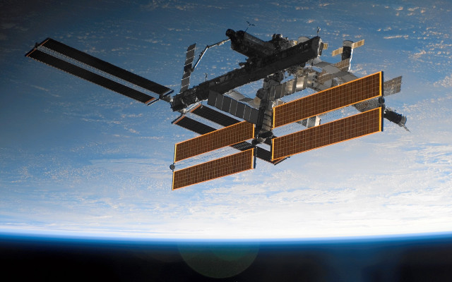 Satellite earth night sky spacecraft free wallpaper for desktop - medium preview image