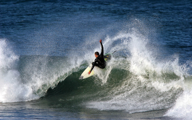 Surfing planet ocean night starry free wallpaper for desktop - medium preview image
