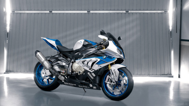 Motorcycle blue white garage windows free wallpaper for desktop - medium preview image