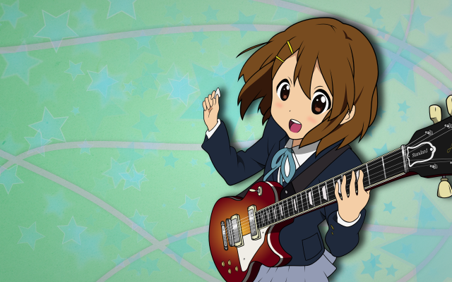 Girl guitar star background blue free wallpaper for desktop - medium preview image