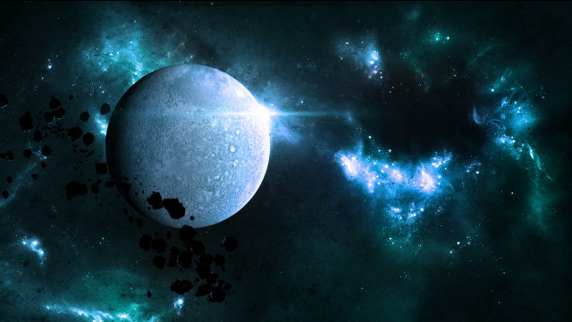 Space object blue light starry free wallpaper for desktop - medium preview image