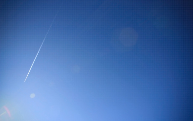 Plane contrail blue sky clouds free wallpaper for desktop - medium preview image