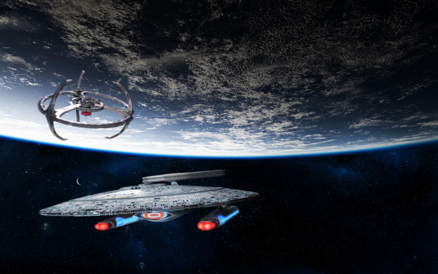 Spacecraft star trek planet matte free wallpaper for desktop - medium preview image