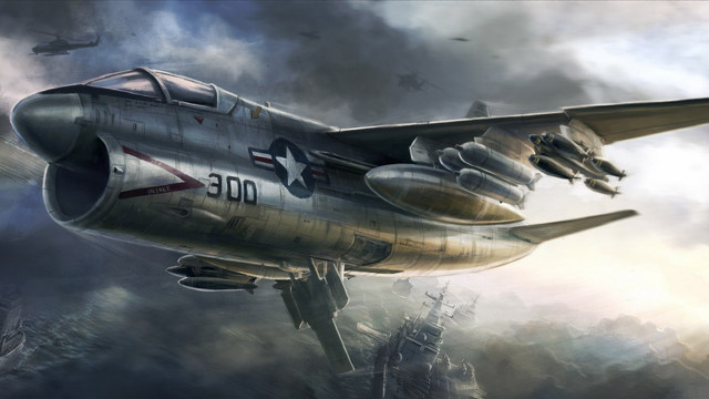 Fighter jet cloudy sky city #2 free wallpaper for desktop - medium preview image