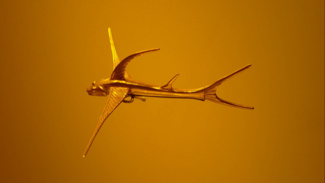 Airplane yellow sky tailfin artdeco free wallpaper for desktop - medium preview image