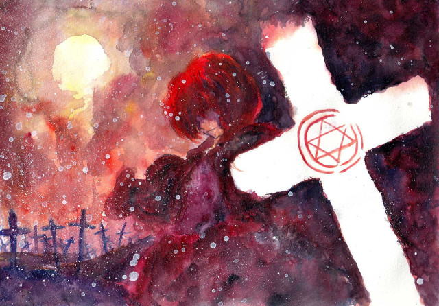 Painting person cross snow pen free wallpaper for desktop - medium preview image