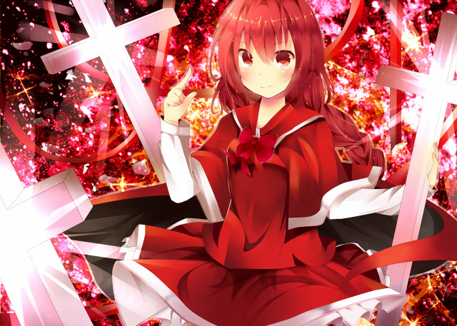 Girl red dress sitting chair free wallpaper for desktop - medium preview image