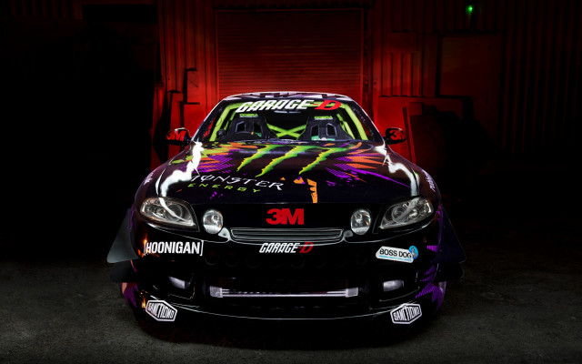 Neon car garage red light free wallpaper for desktop - medium preview image