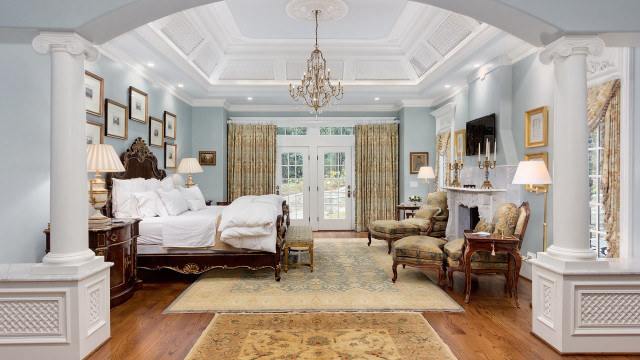 Bed chairs chandelier fireplace arts free wallpaper for desktop - medium preview image