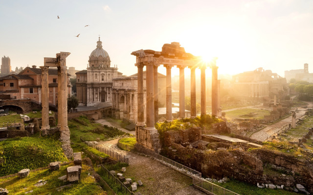 City ruins roman bird architecture free wallpaper for desktop - medium preview image