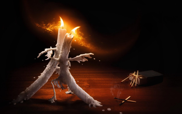 Candle flame surreal embers fire free wallpaper for desktop - medium preview image