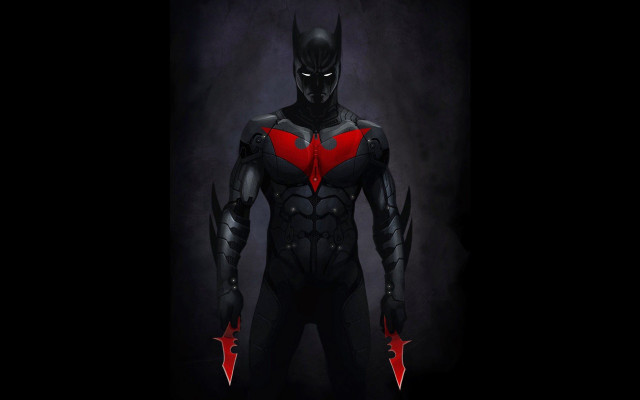 Batman red eyes black suit free wallpaper for desktop - medium preview image