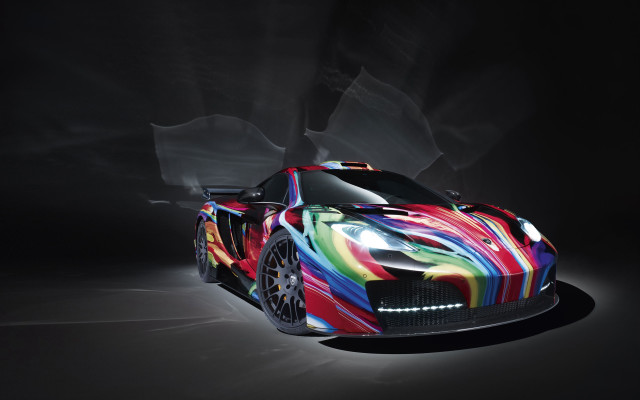 Colorful sportscar smoke hood holography free wallpaper for desktop - medium preview image