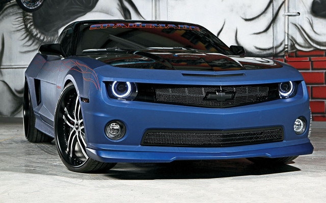 Blue sports car graffiti wall #3 free wallpaper for desktop - medium preview image