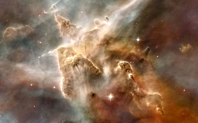 Large star cluster orange center free wallpaper for desktop - medium preview image