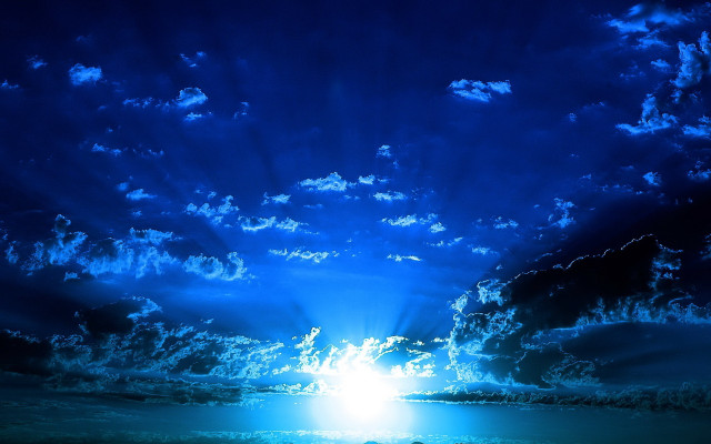 Blue sky clouds sunlight ocean free wallpaper for desktop - medium preview image