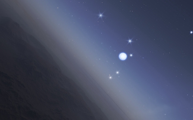 Distant object sky stars mountain free wallpaper for desktop - medium preview image