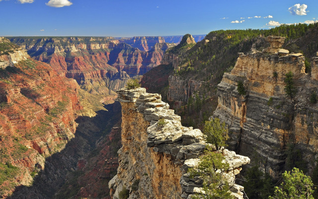 Canyon cliff trees blue sky #2 free wallpaper for desktop - medium preview image
