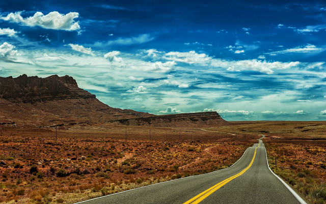 Long road mountain blue sky #3 free wallpaper for desktop - medium preview image