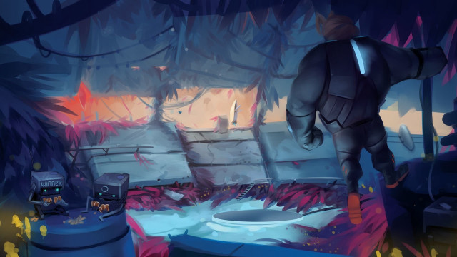 Man futuristic environment toilet trash free wallpaper for desktop - medium preview image