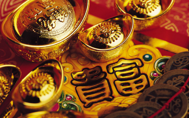 Gold tray red tablecloth dingguanpeng free wallpaper for desktop - medium preview image