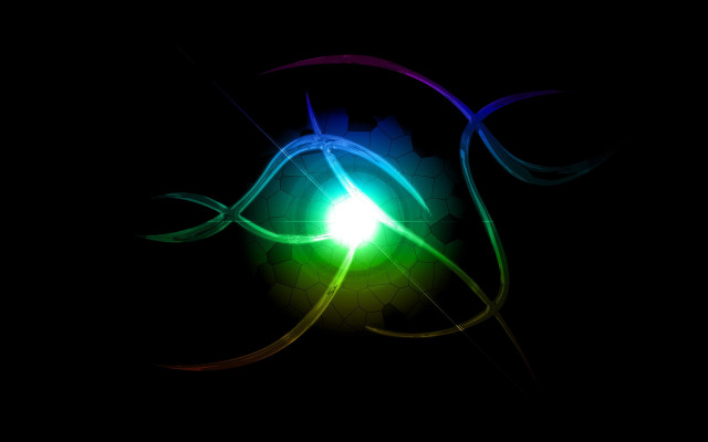 Colorful abstract green light hologram free wallpaper for desktop - medium preview image
