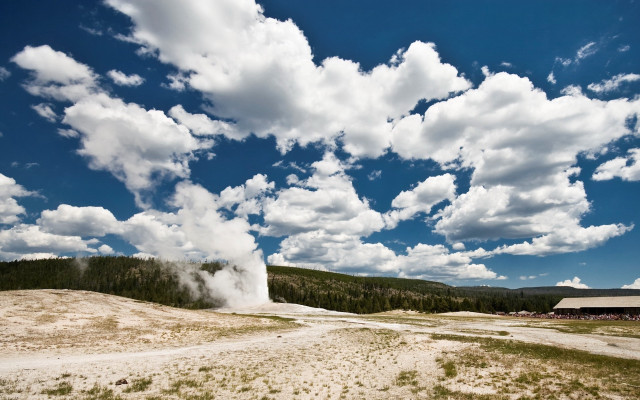 Large geyser water sky clouds free wallpaper for desktop - medium preview image