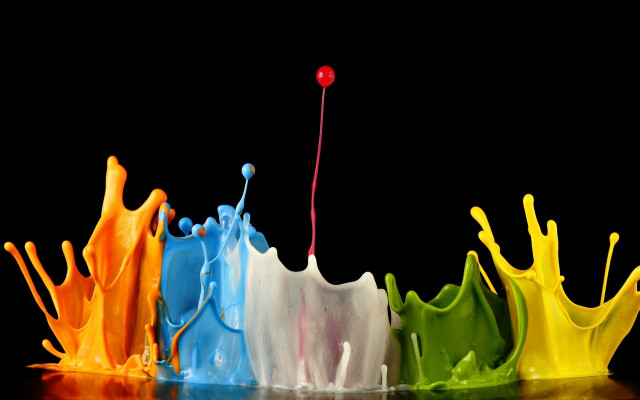 Colorful liquid splash red button free wallpaper for desktop - medium preview image