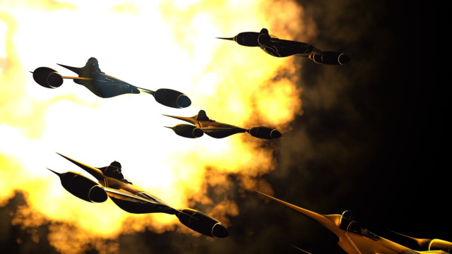 Airplanes cloudy sky sunset fire free wallpaper for desktop - medium preview image