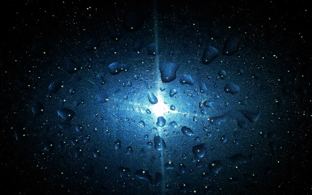 Blue water drops star black free wallpaper for desktop - medium preview image
