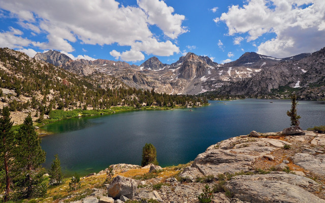 Lake mountains trees cloudy sky #18 free wallpaper for desktop - medium preview image