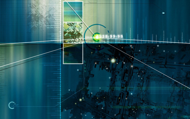 Blue abstract green white black free wallpaper for desktop - medium preview image