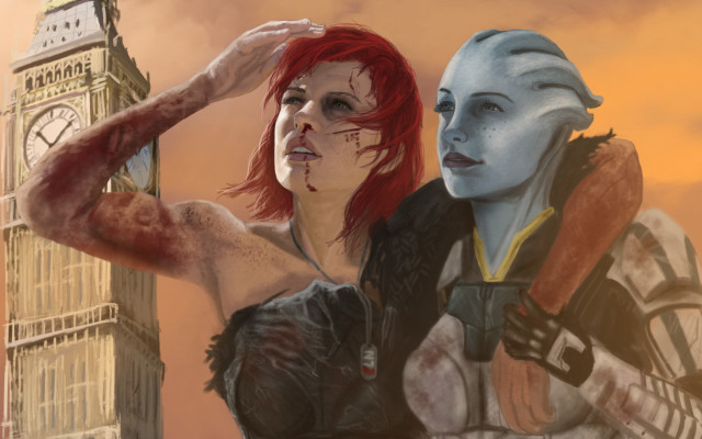 Eve ryder red hair blood free wallpaper for desktop - medium preview image