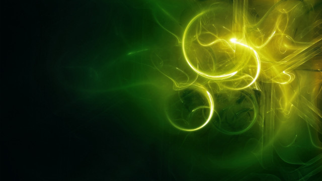 Green yellow abstract swirly black free wallpaper for desktop - medium preview image