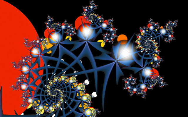 Recursive fractal mandelbrot christmas moon free wallpaper for desktop - medium preview image