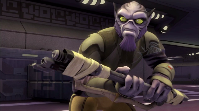 Cartoon character holding gun room free wallpaper for desktop - medium preview image