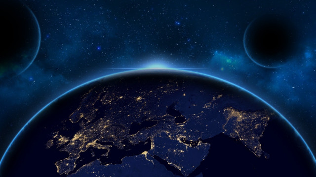 Earth night stars space aurora free wallpaper for desktop - medium preview image