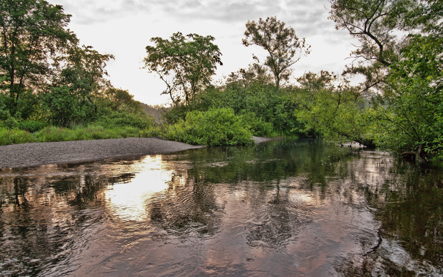 Hudson river impressionist nature scene #2 free wallpaper for desktop - medium preview image