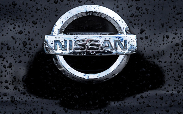 Nissan emblem hood rain droplets free wallpaper for desktop - medium preview image