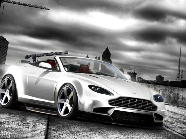 White sports car city skyline #4 free wallpaper for desktop - medium preview image