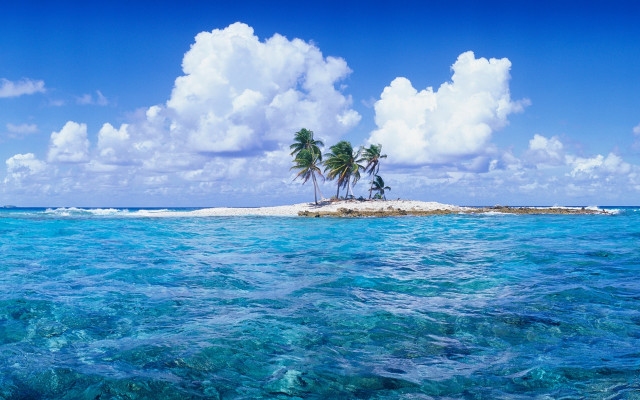Small island palm trees ocean #18 free wallpaper for desktop - medium preview image